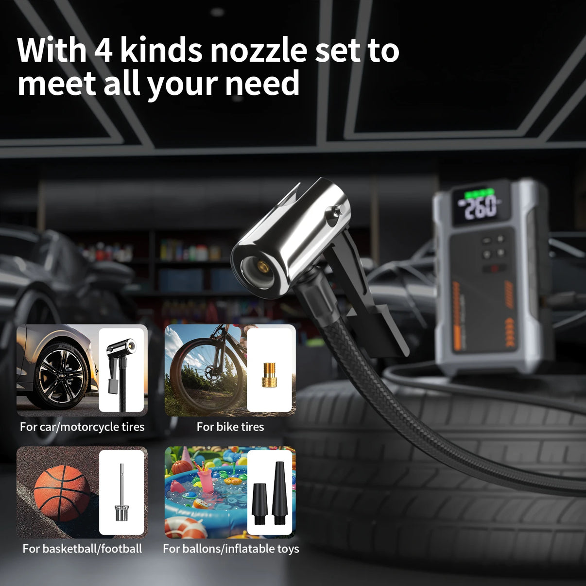 4-in-1 Portable Jump Starter - Start Dead Cars in Seconds